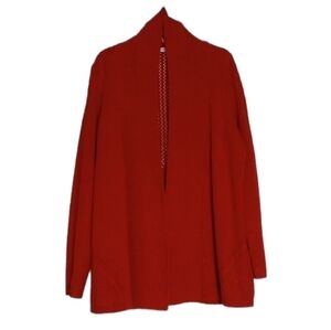 Notations Womens Cardigan Sz L Red Knit Cozy Fall Warm Comfy Winter Holiday